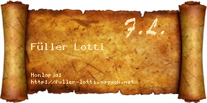 Füller Lotti névjegykártya